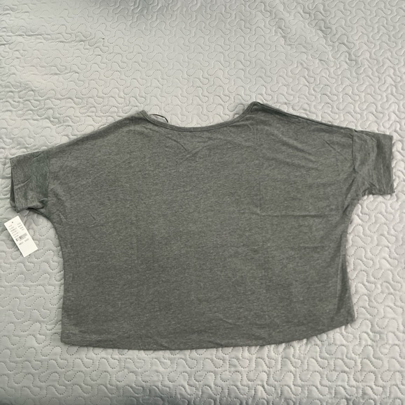 NWT Volcom oversized crop top tee shirt medium grey cuffed sleeves - Picture 5 of 5